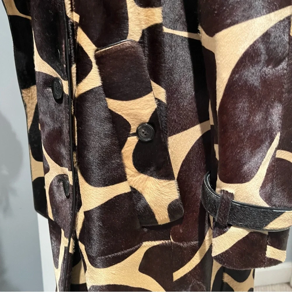 HOLD - Buberry Prorsum Giraffe Calf Hair Trench Coat, RARE, HTF Sz IT48, US6/8 - Picture 14 of 16